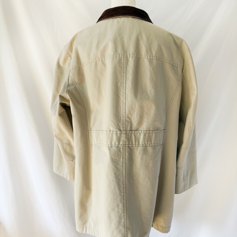 L.L. Bean Beige Utility Jacket with Brown Collar - Picture 5 of 7